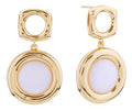 SJE310953 14K Round Double Drop Dangle Earrings - MiMi Wholesale