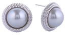 SJE310956 14K Pearl Button Post Earrings - MiMi Wholesale