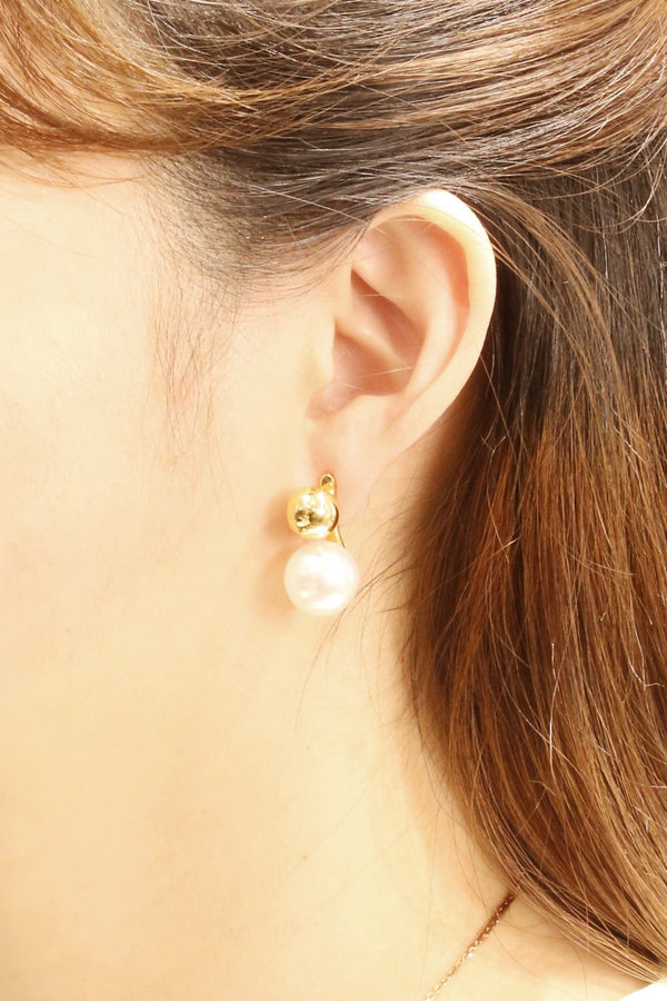 SJE310957 14K Pearl Ball Drop Post Earrings - MiMi Wholesale