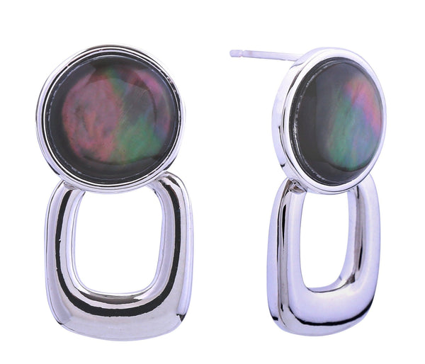 SJE310958 14K Duo Button Drop Post Earrings - MiMi Wholesale