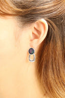 SJE310958 14K Duo Button Drop Post Earrings - MiMi Wholesale