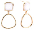 SJE310959 14K Dangle Hoop Button Post Earrings - MiMi Wholesale