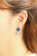 SJE310960 14K Duo Button Drop Post Earrings - MiMi Wholesale