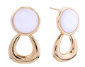 SJE310960 14K Duo Button Drop Post Earrings - MiMi Wholesale