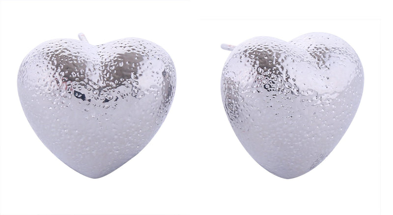 SJE310978 14K Glitter Texture Heart Post Earrings - MiMi Wholesale