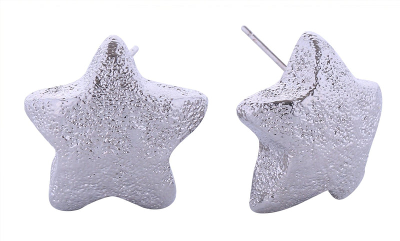 SJE310981 14K Glitter Texture Star Post Earrings - MiMi Wholesale