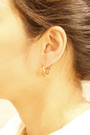 SJE310997 14K Knot Double Hoop Earrings - MiMi Wholesale