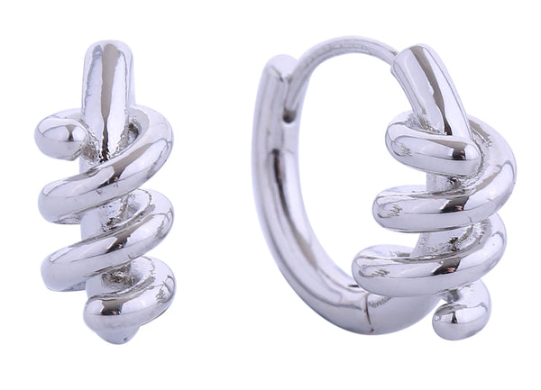 SJE310997 14K Knot Double Hoop Earrings - MiMi Wholesale