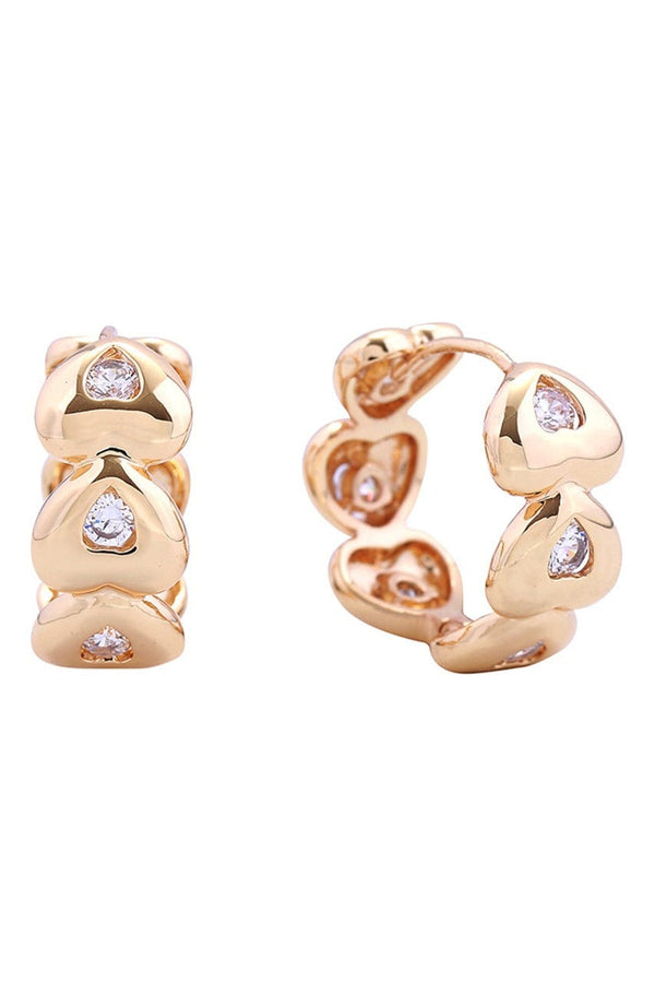 SJE311004 14K Eternity Heart CZ Hoop Earrings - MiMi Wholesale