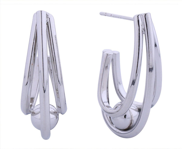 SJE311008 14K Magical Triple Hoop Post Earrings - MiMi Wholesale