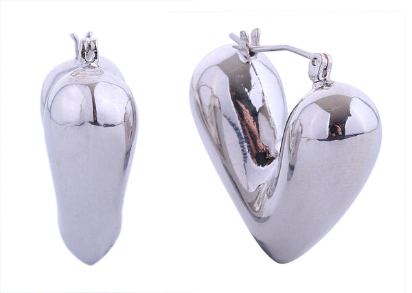 SJE311017 14K Dipped Puff Heart Pincatch Earrings - MiMi Wholesale