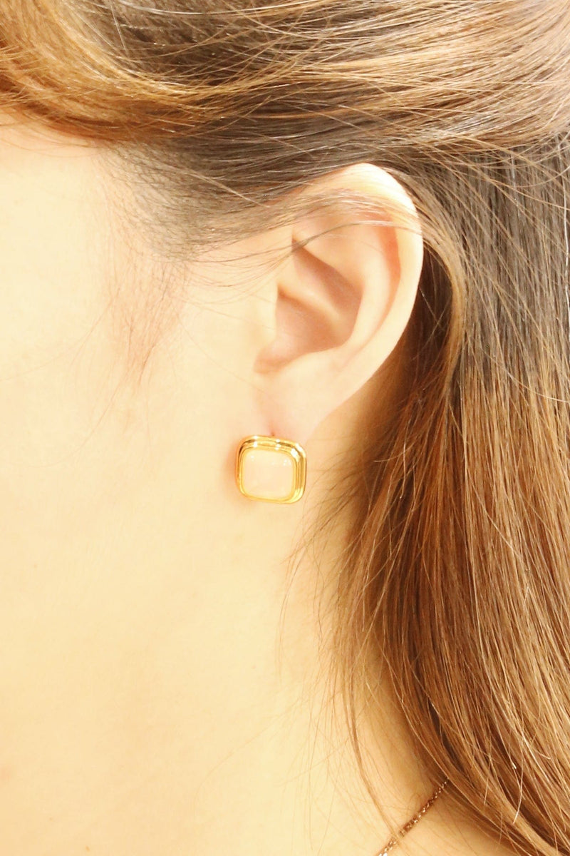 SJE311032 14K Square Resin Post Earrings - MiMi Wholesale