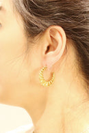 SJE311039 14K Dipped Spiral Wave Post Earrings - MiMi Wholesale