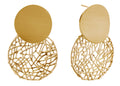 SJE311046 14K Hollow Out Button Post Earrings - MiMi Wholesale