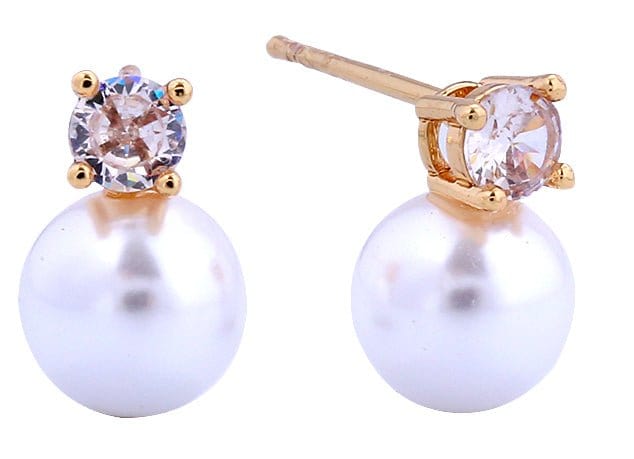 SJE311101 14K Dipped Pearl Drop Post Earrings - MiMi Wholesale