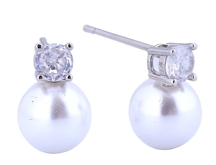 SJE311101 14K Dipped Pearl Drop Post Earrings - MiMi Wholesale