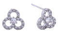 SJE311104 14K Trinity Jeweled Post Earrings - MiMi Wholesale