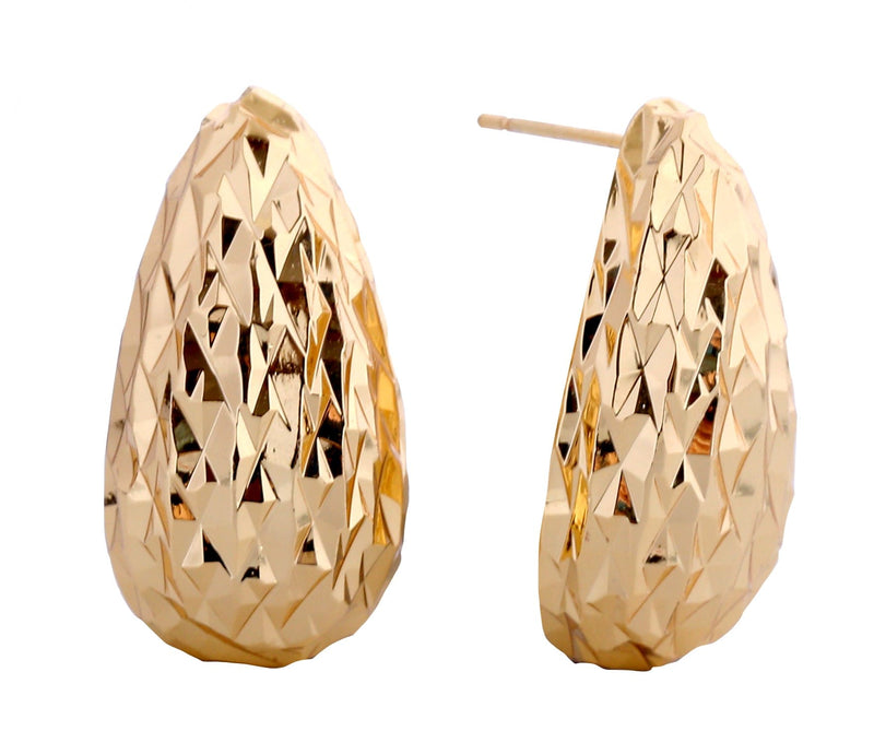 SJE311126 14K Dipped Pear Geometric Post Earrings - MiMi Wholesale