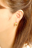 SJE311128 14K Dipped Vertical Ribbed Post Earrings - MiMi Wholesale