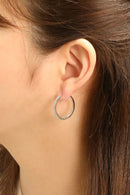 SJE311137 14K Dipped Half CZ Hoop Earrings - MiMi Wholesale