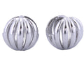 SJE311138 14K Dipped Spherical Ribbed Huggie Earrings - MiMi Wholesale