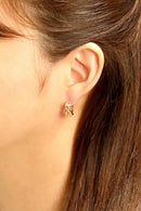 SJE311139 14K Dipped CZ Cluster Hoop Earrings - MiMi Wholesale