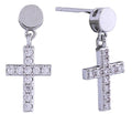 SJE311145 14K Dangling Cross Post Earrings - MiMi Wholesale