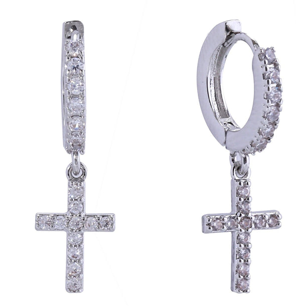 SJE311148 14K Cross Dangle Earrings - MiMi Wholesale