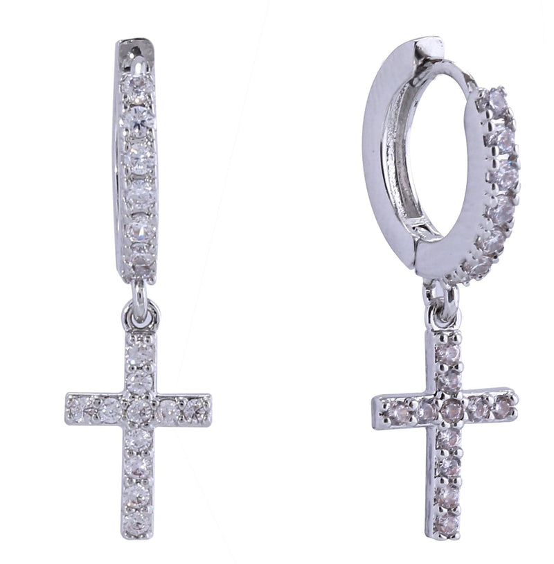 SJE311148 14K Cross Dangle Earrings - MiMi Wholesale