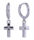 SJE311149 14K Dipped Cross Drop Earrings - MiMi Wholesale