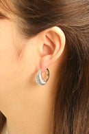 SJE311155 14K Thin Ribbed Hoop Earrings - MiMi Wholesale