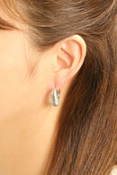 SJE311155 14K Thin Ribbed Hoop Earrings - MiMi Wholesale