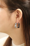 SJE311179 14k Dipped Matrix Square Earrings - MiMi Wholesale