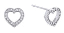 SJE311223 14K Dipped Love Heart Stud CZ Earrings - MiMi Wholesale