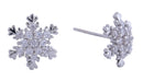 SJE311273 14K Dipped Snowflake CZ Post Earrings - MiMi Wholesale