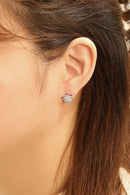 SJE311273 14K Dipped Snowflake CZ Post Earrings - MiMi Wholesale