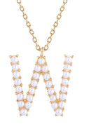 SJN330010 14K Dipped Pearl Letter Initial Necklace - MiMi Wholesale