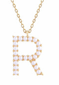 SJN330010 14K Dipped Pearl Letter Initial Necklace - MiMi Wholesale