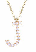 SJN330010 14K Dipped Pearl Letter Initial Necklace - MiMi Wholesale