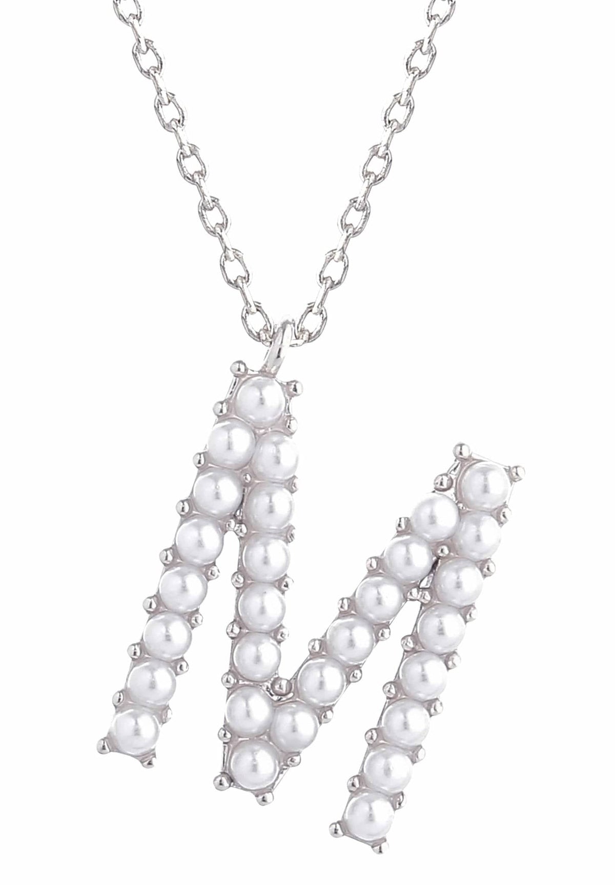 SJN330010 14K Dipped Pearl Letter Initial Necklace - MiMi Wholesale