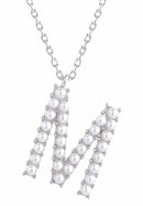 SJN330010 14K Dipped Pearl Letter Initial Necklace - MiMi Wholesale