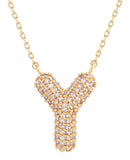 SJN330011 White Gold CZ Initial Letter Necklace - MiMi Wholesale