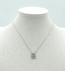 SJN330011 White Gold CZ Initial Letter Necklace - MiMi Wholesale