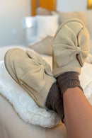 SPE0003 Suede Bow Slippers - MiMi Wholesale