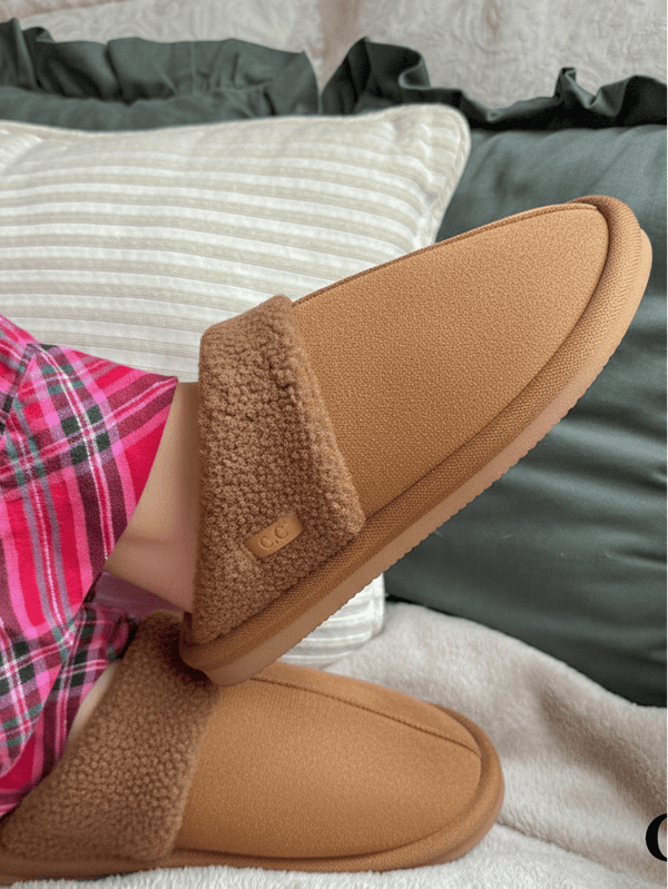 SPE0005 Suede Sherpa Slippers - MiMi Wholesale