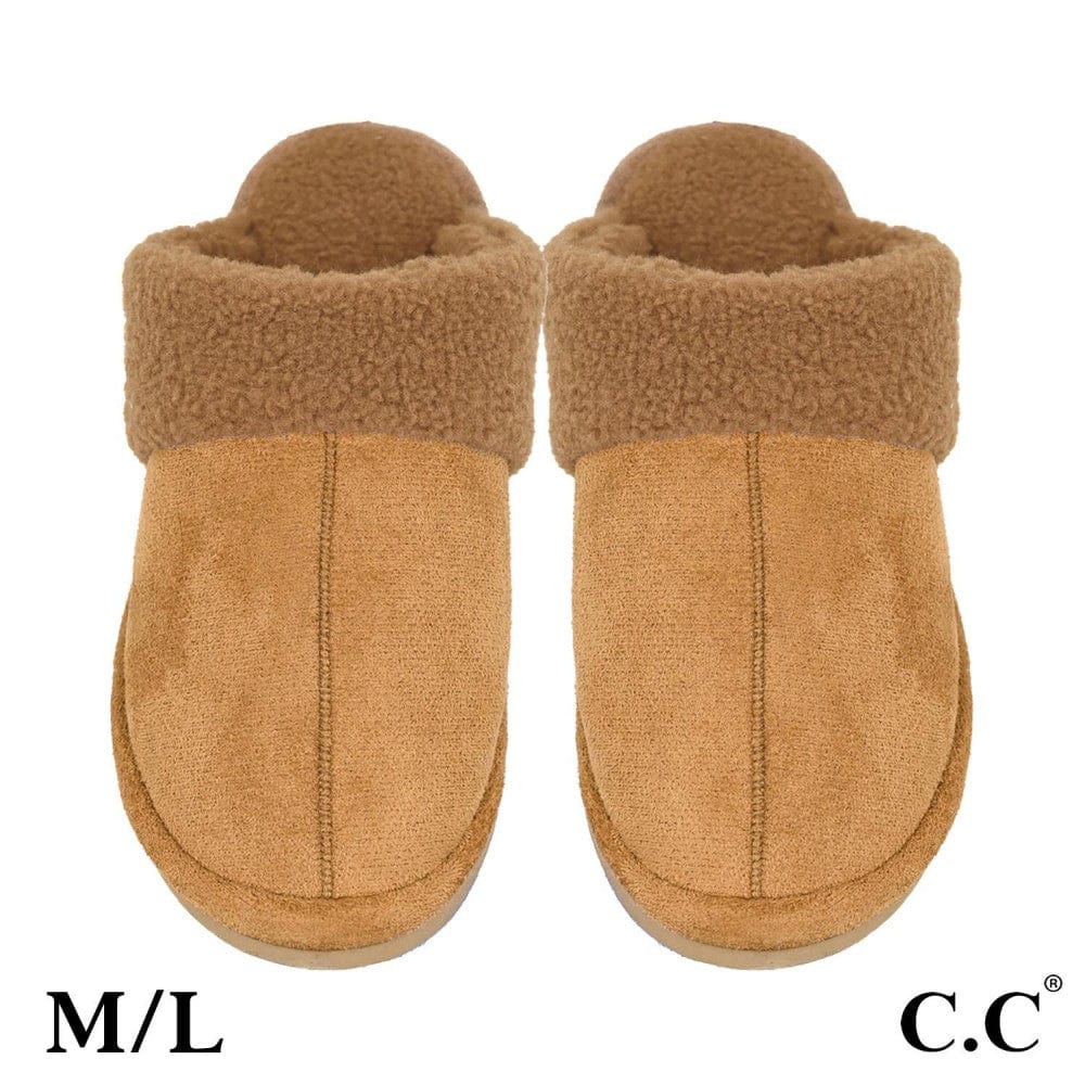 SPE0005 Suede Sherpa Slippers - MiMi Wholesale