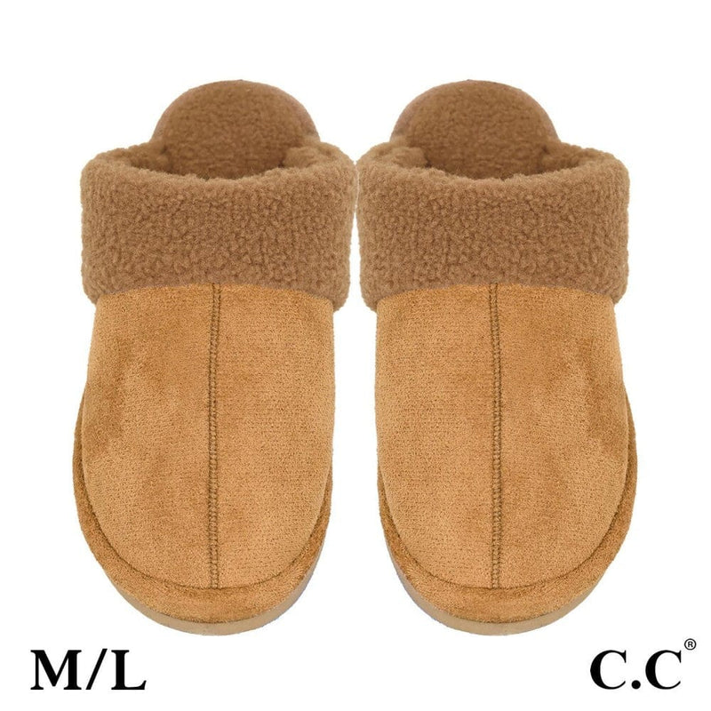 SPE0005 Suede Sherpa Slippers - MiMi Wholesale