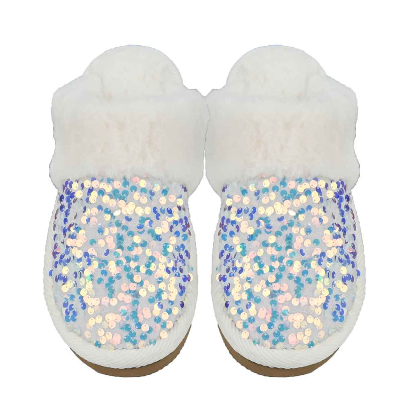 SPE0012 Sequin Furry Slippers - MiMi Wholesale