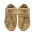 SPE0032 Waffle Knit Furry Slippers - MiMi Wholesale