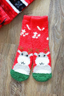 SS1001 Assorted Fuzzy Christmas Socks 12 Piece Pack - MiMi Wholesale